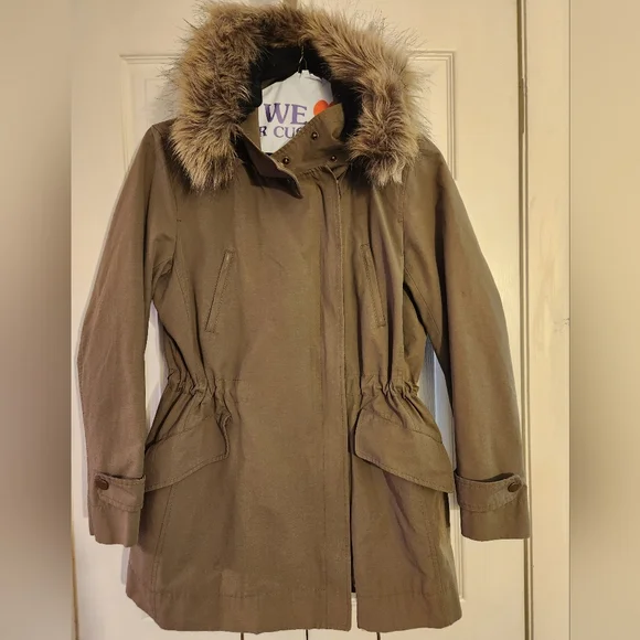 Ann Taylor Jackets Coats Winter Rain Coat Parka Lp Faux Fur